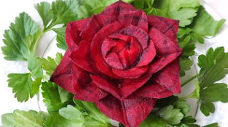 Карвинг из свеклы роза Vegetable and Fruit Carving